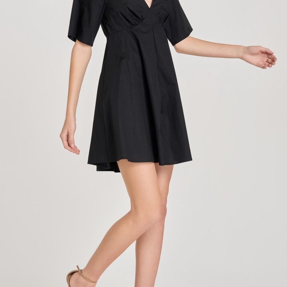 NWT WAIF White V-Neck Short Sleeve Mini Dress Size L - Picture 4 of 4